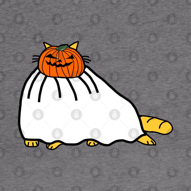Chonk Cat Wearing Halloween Horror Costume by ellenhenryart
